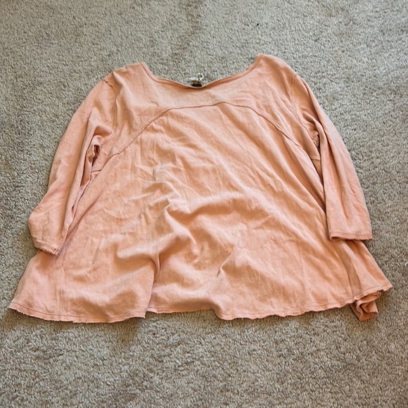 Free People We The Free‎ Orange Bonsai Tulip Front Top Size XS Oversized - Picture 5 of 5